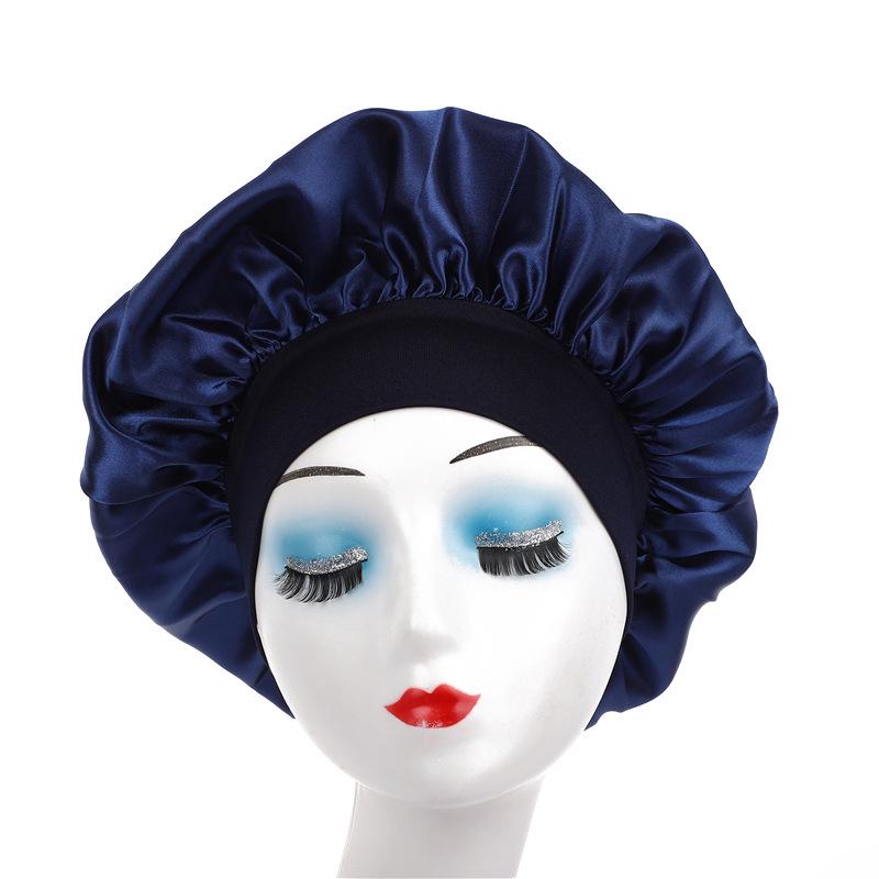 Leopard Print Satin Sleep Cap for Hair Care