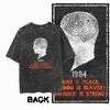 G02 Back Print Cotton Big Size 1984 Graphic Men T-shirt | Acid Washed  Streetwear Cool Vintage O-neck Men's Tee Tshirt