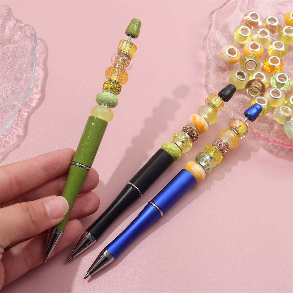 30/50/100pcs Various European Style Macroporous Resin Spacer Beads, Yellow Light Colored Beads, Craft Beads, DIY Bracelet Jewelry Making