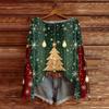 Women's Fashion Round Neck Long Sleeve Christmas Print Casual Pullover Sweater Top