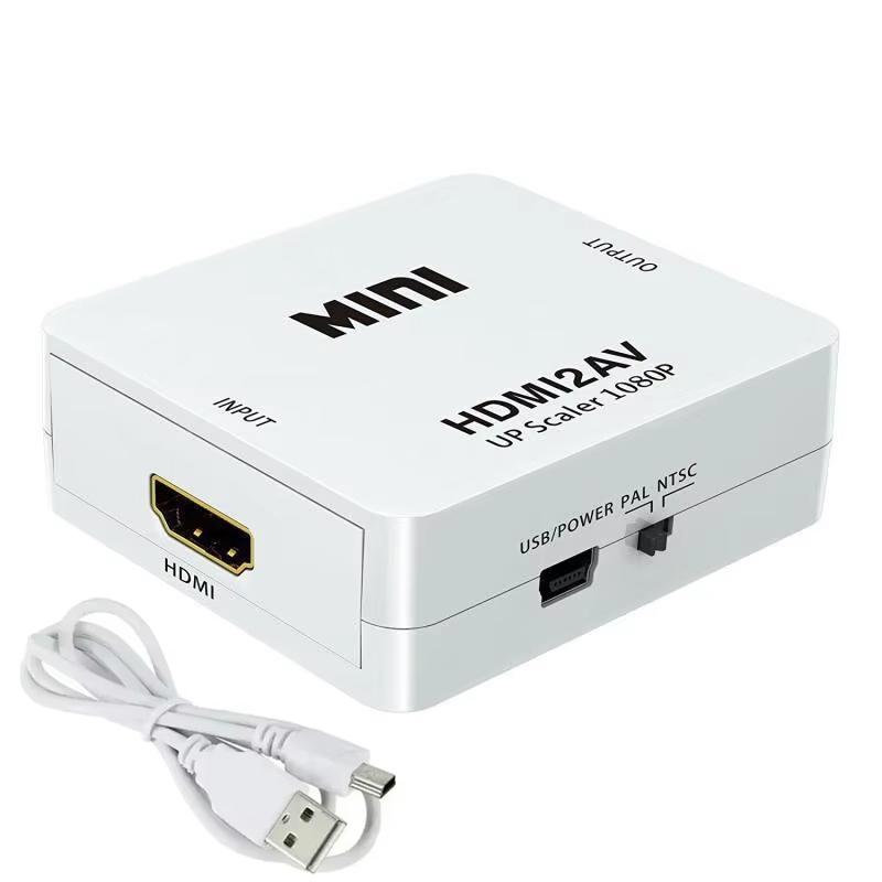 HDTV To AV RCA Adapter HDMI Converter MINI Box RCA AV CVSB LR Video Composite AV Scaler Converter For PC HDTV Projector