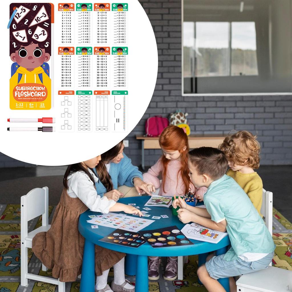 Kids Math Flash Cards Kindergarten Home Reusable Lightweight Flashcards