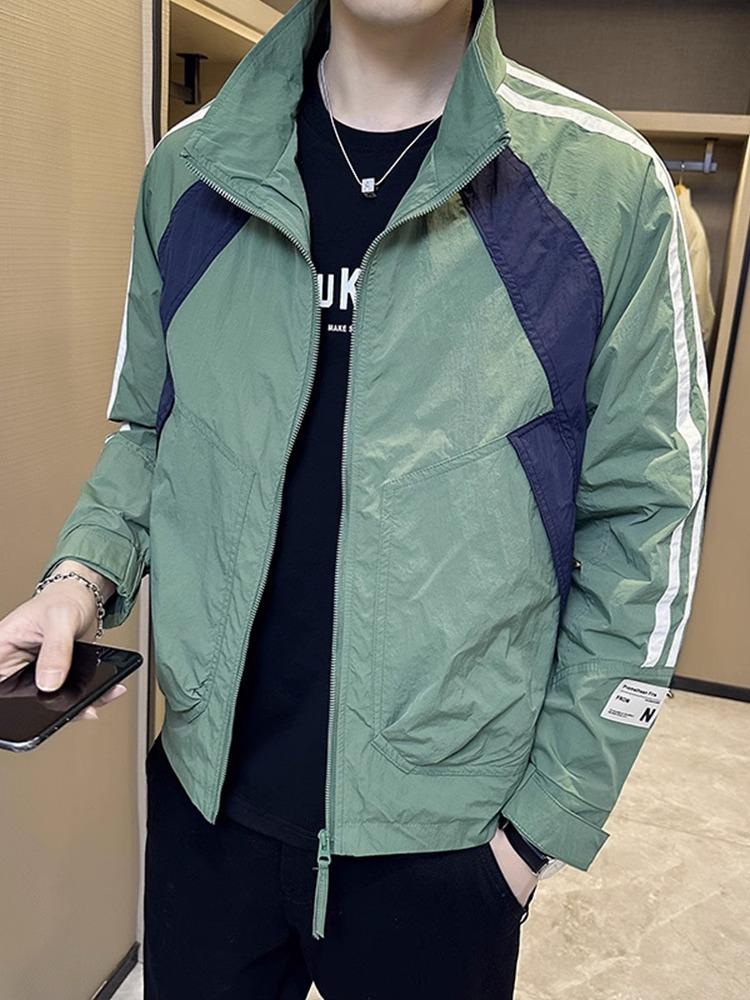 Autumn Casual Thin Jacket Men's Stand-up Collar Jacket 2025 New Trendy Brand Versatile Quick-drying Sports Sunscreen Top