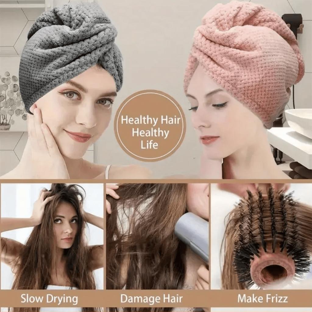 UltraSoft Microfiber Hair Towel Quick Dry, Super Absorbent Wrap For Women Girls, Gentle On Frizzy Or Damaged Hair, Solid Color Bath Accessory 1pc
