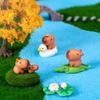 Miniature Cartoon Capybara Model Figurine Desk Garden Landscape Ornament Resin Craft Home Office Decor Car Desktop Knickknacks