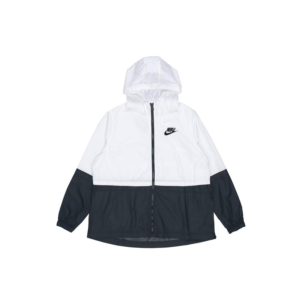 Nike Sportovní bunda Colorblock Tkaná s kapucí Dámské svrchní oblečení Černá Bílá AJ2983-102