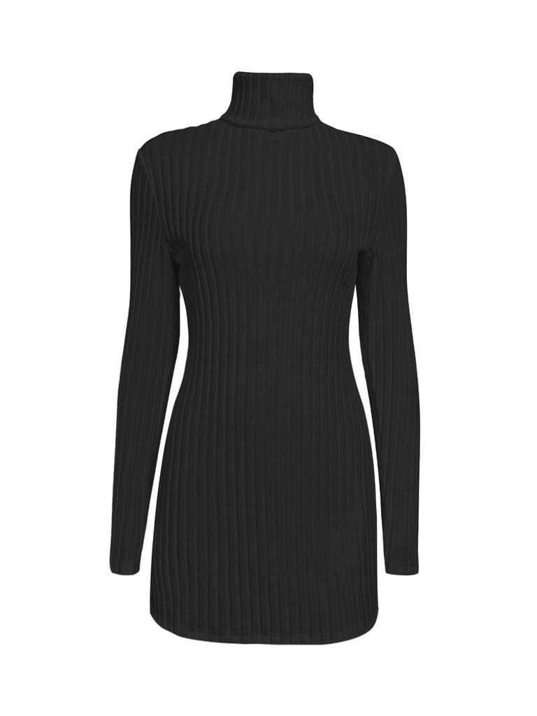2026 Plus Size Turtleneck Pullover Women Sweater Slim Fit Ribbed Knit Mid-length Top Solid Color Fashion Elegant Autumn Winter Basic Slim Fit Clothing