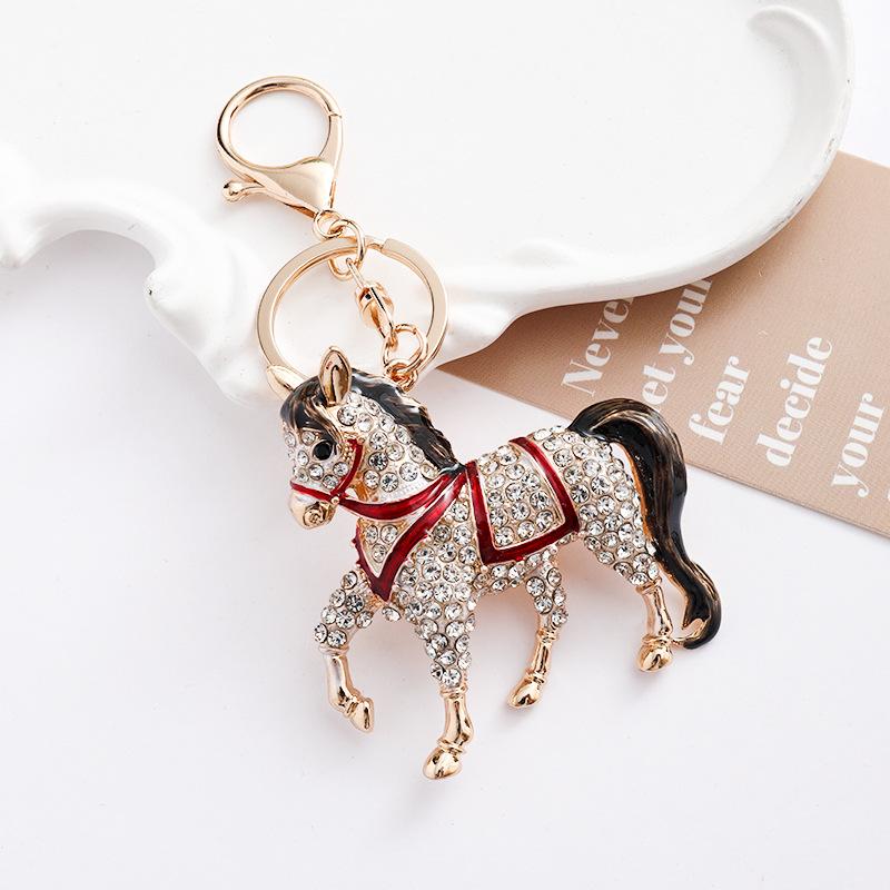 Horse Pony Keychain Women Men Animal Keyring Bag Pendant For Car Jewelry Year Gift