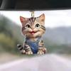 Delightful Cat Acrylic Car Decor Charming Backpack Ornament For A Playful Home Ambiance