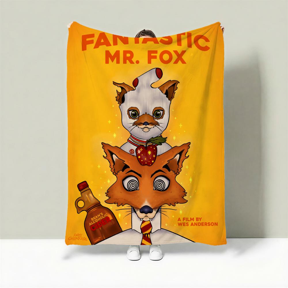 

Movie F-Fantastic Mr. Fox Throw Lightweight 240g Flannel Blanket Soft Skin-friendly for Summer Cooling 75cmx90cm