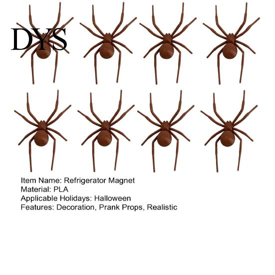 Office Cabinet Spider Decor 1/4/8Pcs 3D Refrigerator Magnet for Halloween, Scary Fake Magnetic Decoration, Halloween Prank Props, Party Favors Toy