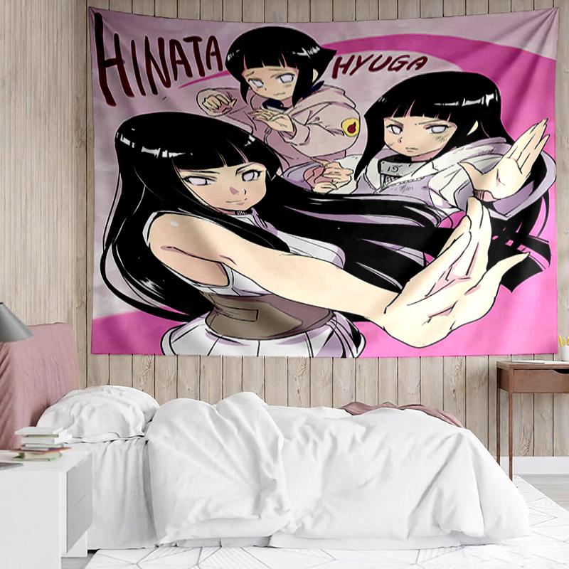 Hinata Hyuga Tapestry for Bedroom Aesthetic Classroom Tapestries Wall Hanging for Living Room Dorm Office,Ideal Creative Gift