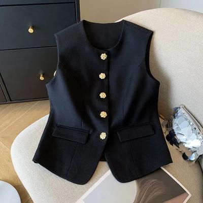 Weste für Damen Vielseitig Ärmellos Gefüttert Weste Lässig Retro Locker Ärmelloser Blazer Weste Top