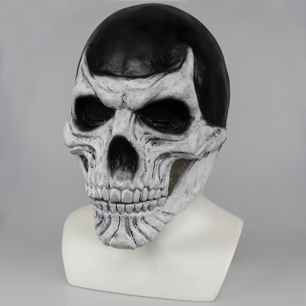 New Halloween skull mask with movable jaw and mouth, a funny and scary skull face covering