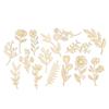 Wooden Embellishments - MÉGACRÉA DIY - Flower Silhouettes - 15 Pieces - H 13 Cm - Mixed