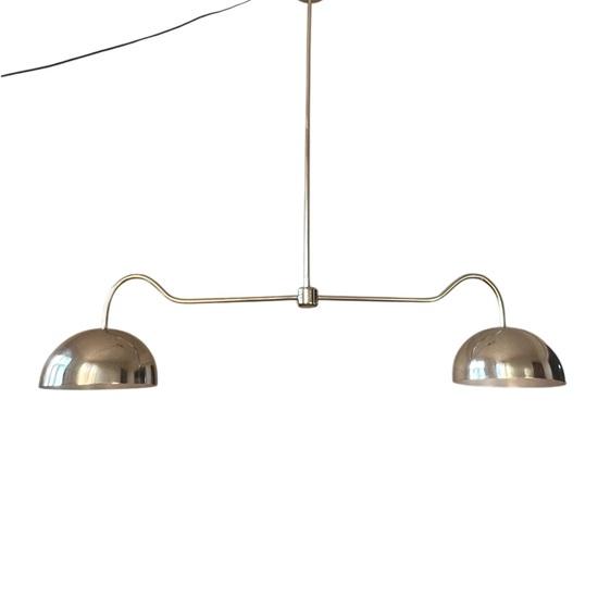 2 Shade Chrome Pendant Chandelier Modern Hanging Light Fixture for Dining Room, Kitchen, Living Room
