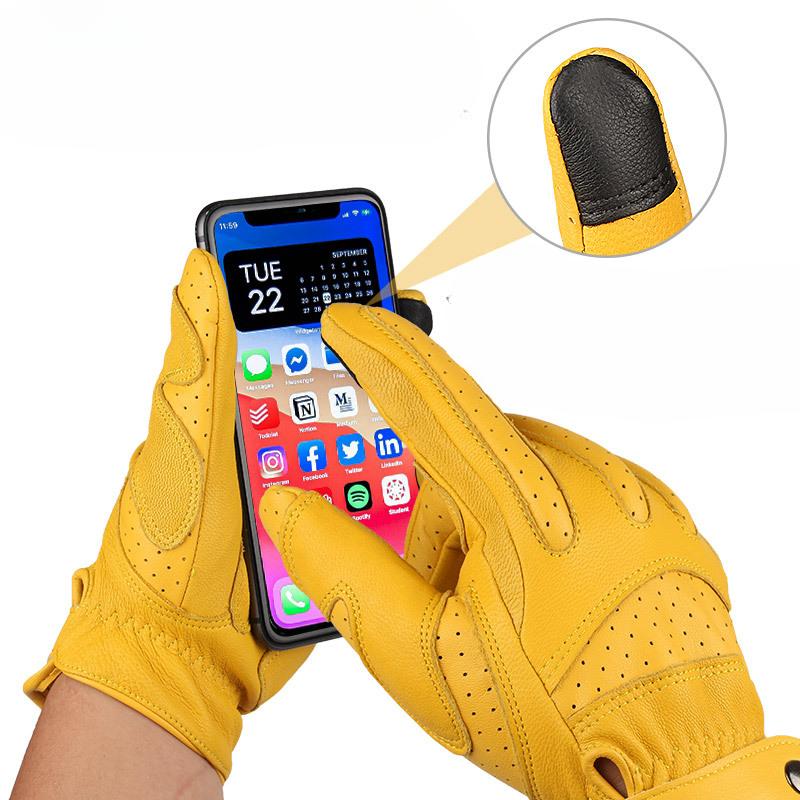 Sheepskin Motorcycle Gloves Non Slip Wear Resistant Outdoor Off Road Vehicle Racing Full Finger Gloves