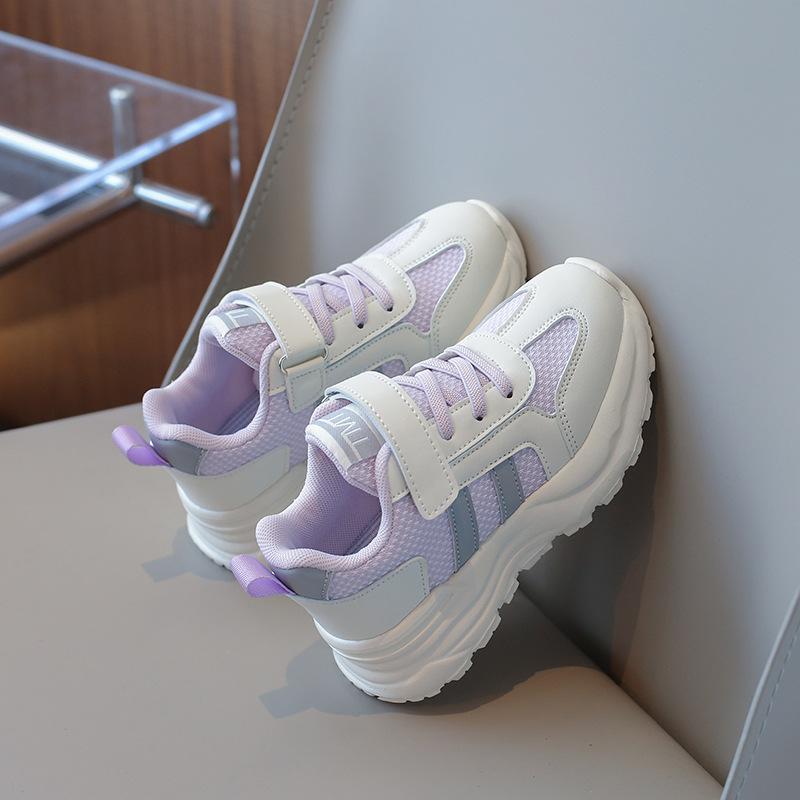 Girls' sports shoes 2025 spring and autumn new running soft sole lightweight boys breathable mesh medium and older children's casual shoes