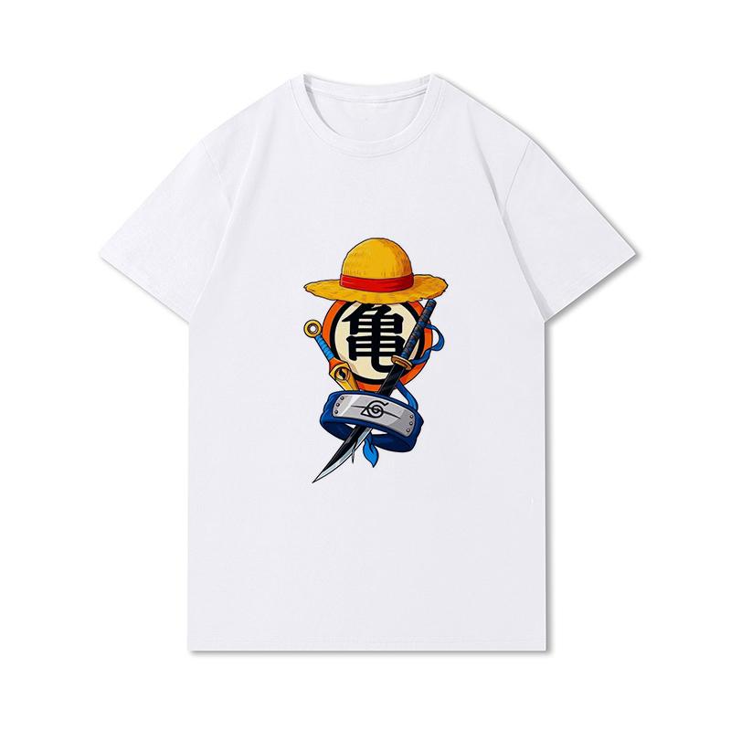 

Summer Men s Clothes Printed Soft Unisex Cotton Tees Anime Naruto Summer Blouse T-Shirts Men s Fashion Tops S белый