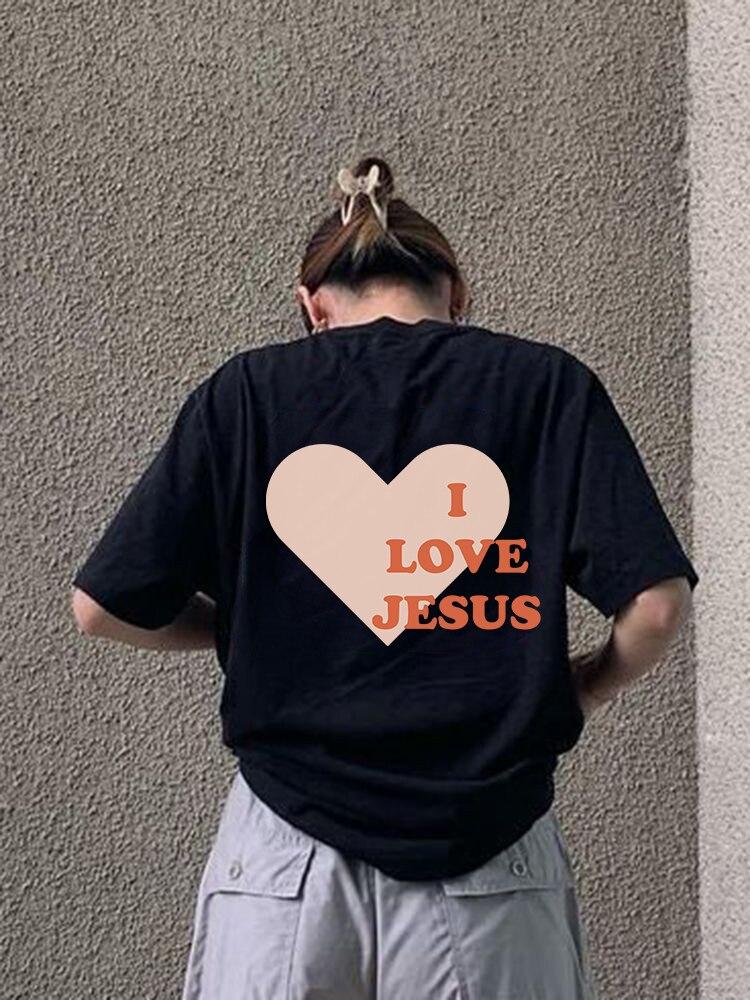 Женская хлопковая одежда с принтом «Я люблю Иисуса» — фото 4