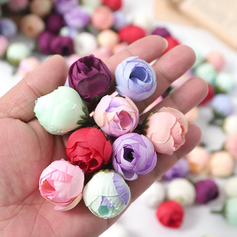 10/20Pcs Rose Artificial Flowers Heads 3CM Fake Flowers for Home Decor Wedding Marriage Decoration DIY Craft Garland Accessories