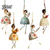 Graceful Silhouette Art Dancing Lady Hanging Ornament for Home Decor Elegant Sculpture Ornaments Creative Pendant Indoor Outdoor Window Porch Garden