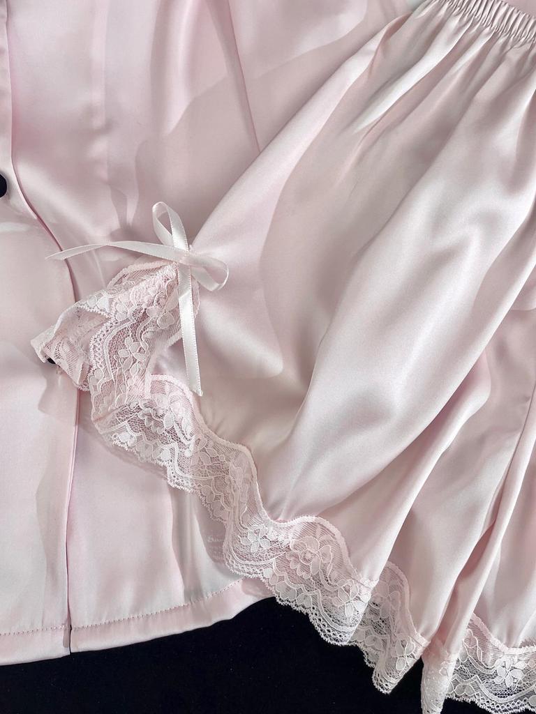 2026 Sternzeichen Neujahr Eis Seide Damen Prinzessin Pyjama Set mit Brustpolstern - Hochwertige Hauskleidung