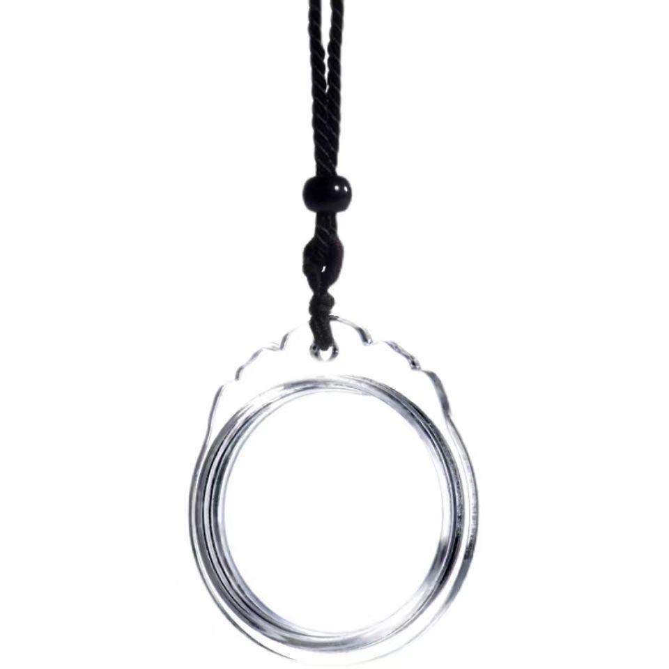 Acrylic Buddha Amulet Pendant - Transparent, Dustproof, Fashionable Door Shape with Openable Gemstone Charm