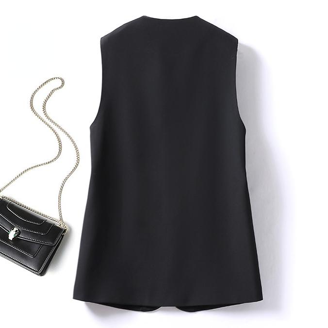 Jarní a letní dámská vesta korejská volná vesta s výstřihem do V