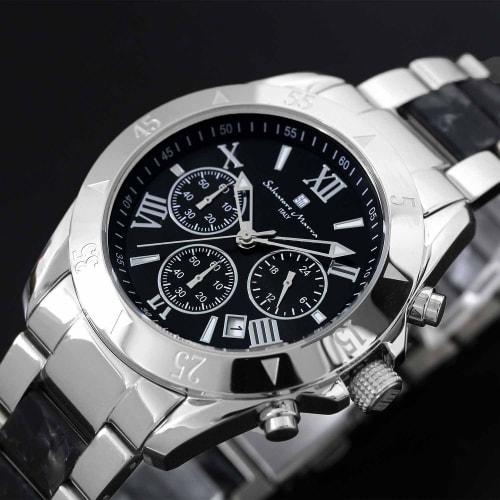 Salvatore Marra Salvatore Marra Watch Men's Chronograph Acetate Combination Belt 20th Anniversary Limited Model Brand Ranking Watch Gift SM23105-SSBK