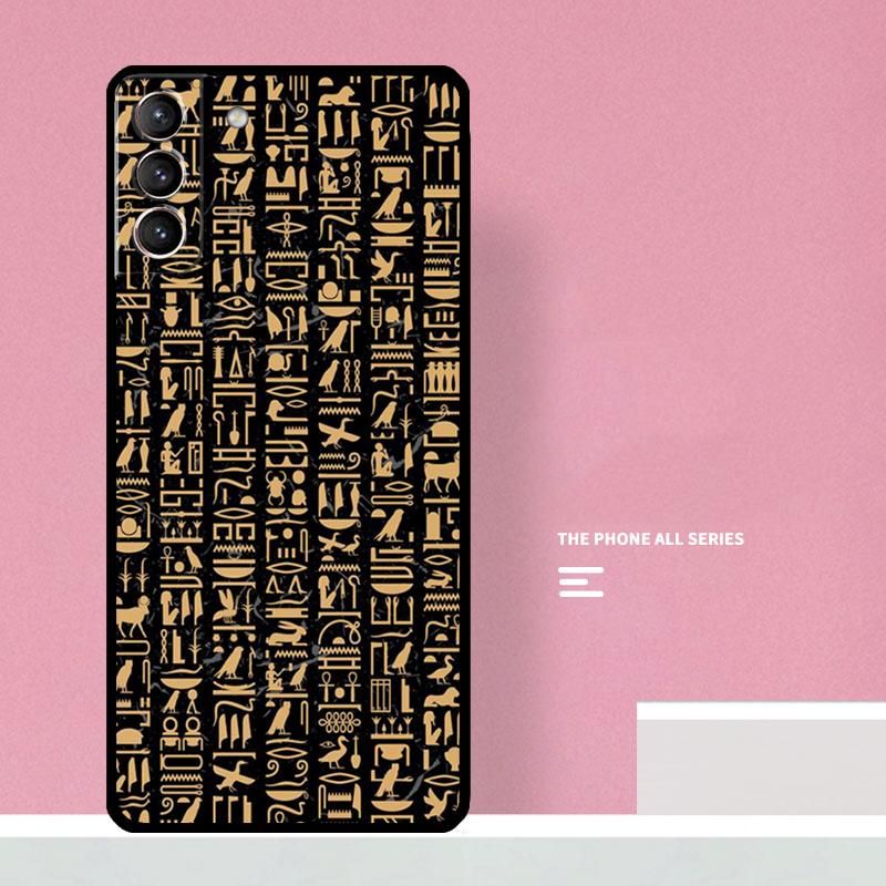 Egyptian Hieroglyphics Symbols Phone Case For Samsung Galaxy S25 S26 Ultra S20 S21 S22 S23 S24 Plus S10 S25 FE Cover Coque