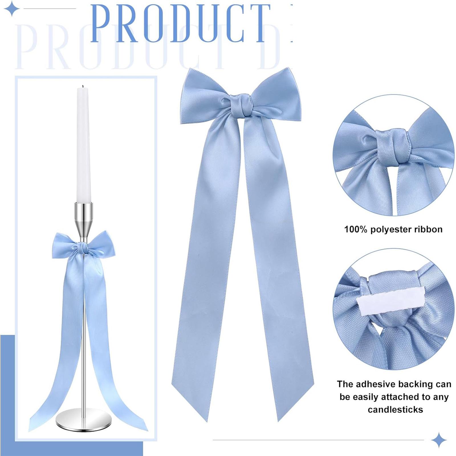 12Pcs Ballet Bowknot Ribbon Party Supplies Soft Satins Materials Ribbon Gift Wrapping Supplies For Birthday Wedding Event синий