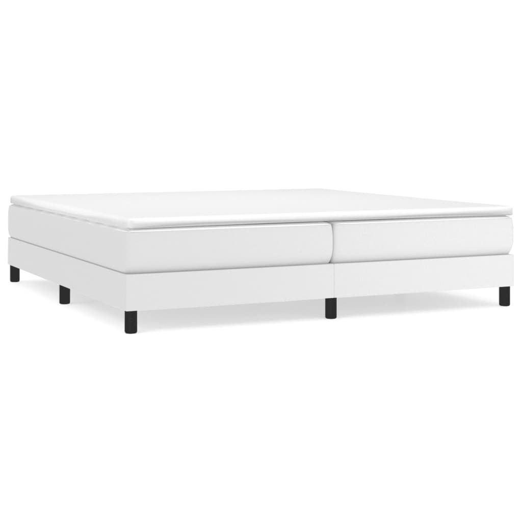 Box Spring Bed Frame White 200x200 cm Faux Leather