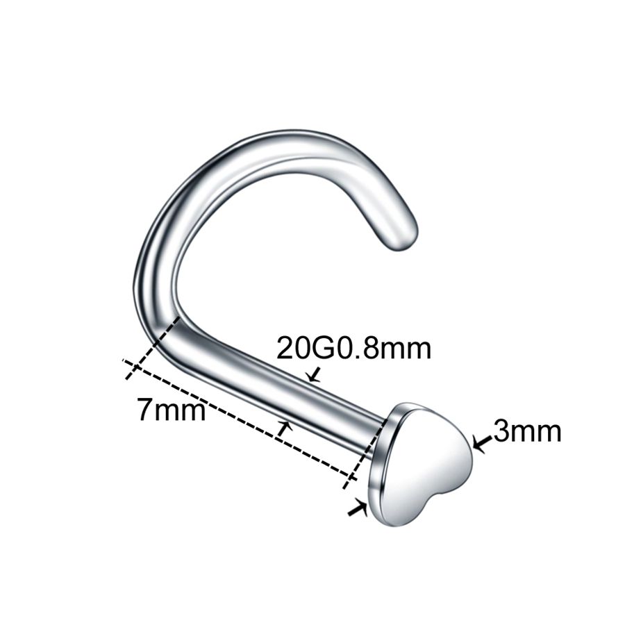 1PC 20G Steel Prong CZ Nose Screw Rings Nariz Earring Nostril Piercings Opal Twist Curved Bar Gem Nose Bone Stud Rings Jewelry