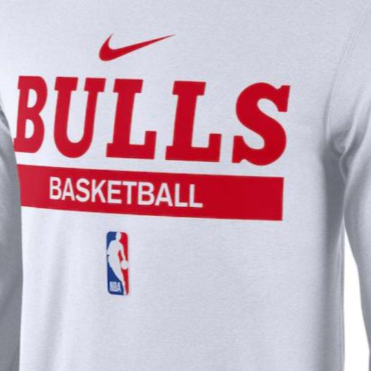 Nike Bulls Long Sleeve Quick Dry Training Shooting T-Shirt Men Tops White DR6509-100
