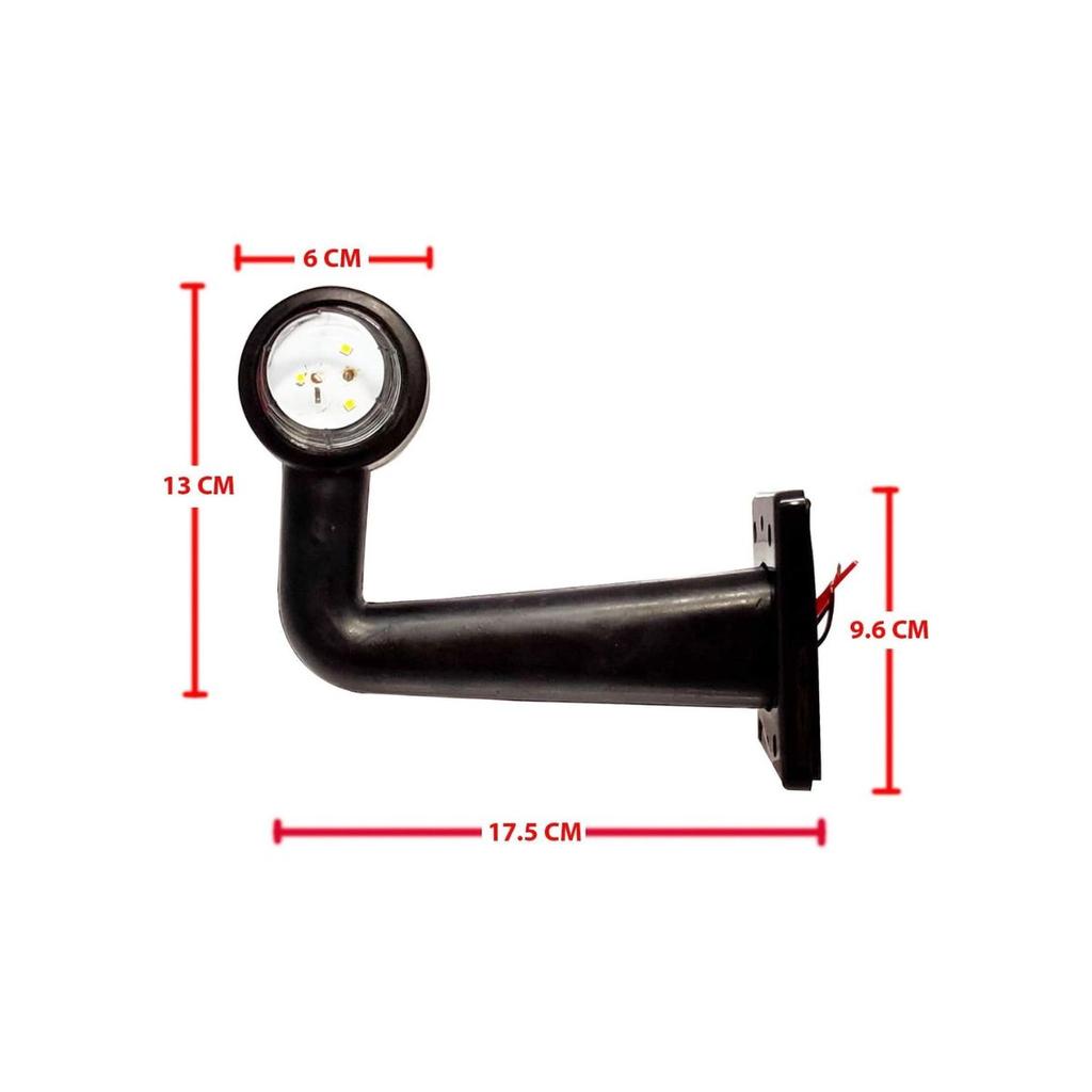 APSMOTIV LED End Outline Marker Light Set 24V with 6 Super Bright SMD for Truck Trailer Buses and Universal Applications - Red/Clear