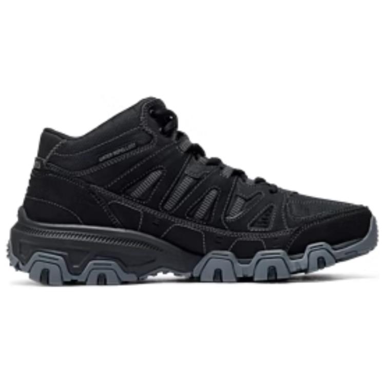 Skechers Outdoor Comfortable Breathable Supportive Rebound Mid-Top Hiking Shoes Men Hiking Shoes Black Gray 237612-BKCC