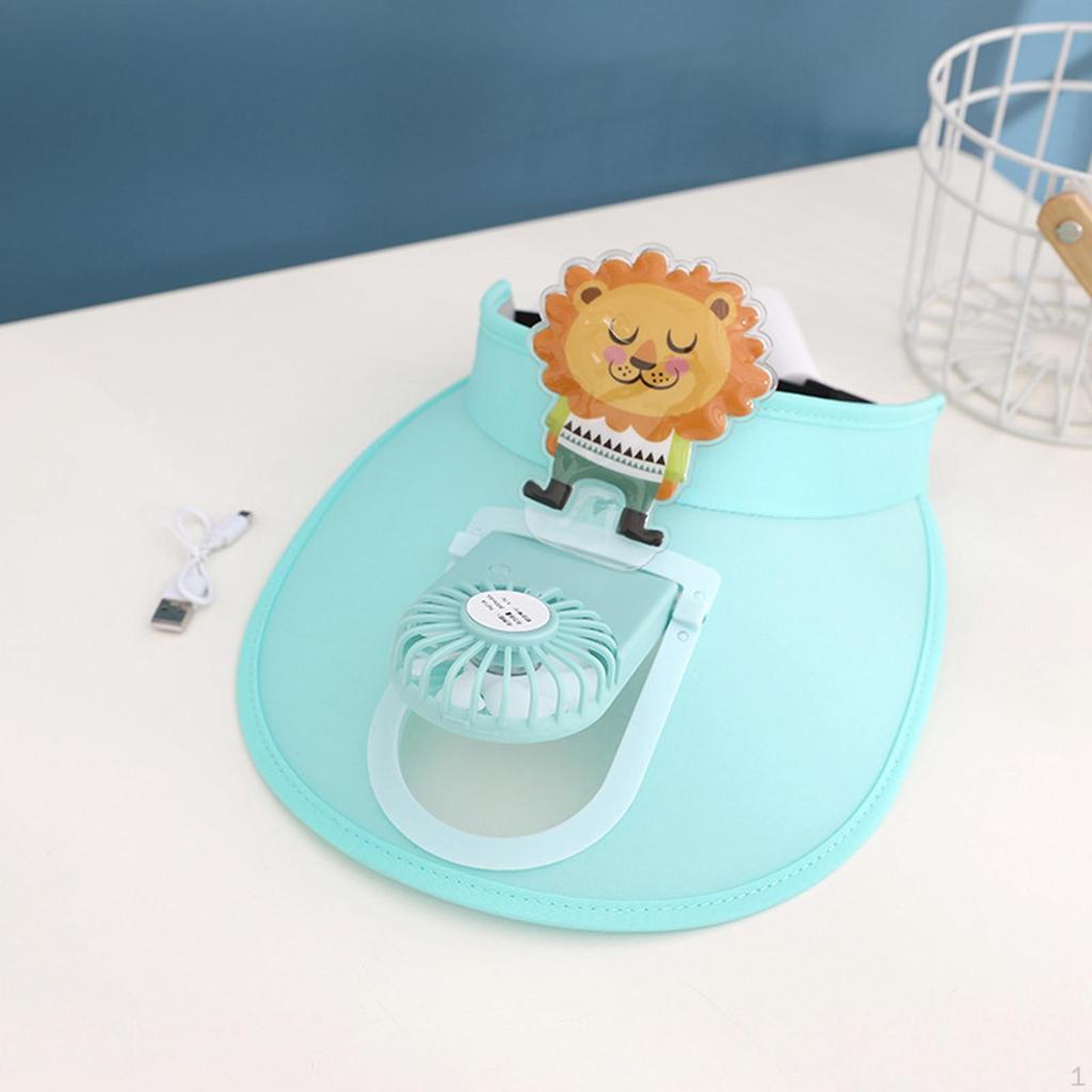 Cooling Fan Hat in Three Settings Rechargeable Protection Visor with