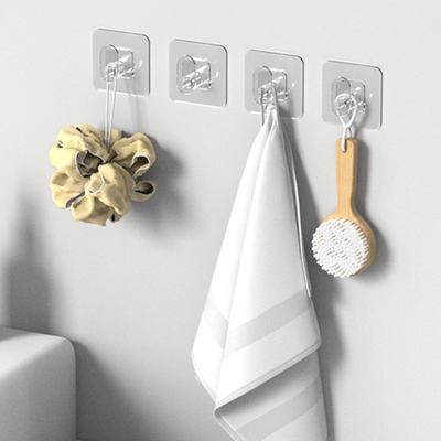 5/10Pcs Transparent Wall Hook Strong Adhesion No Drill Installation Towel Holder Hook Kitchen Bathroom Organizer Home Improvement