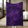 Luxury Dark Purple Floral Print Flannel Blanket for Bed, Office, Home, Camping, Cozy, Sofa, Halloween and Christmas