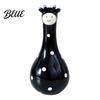 Vivid Texture Animal Figurine Cute Polka Dot Giraffe Vase, Hand-painted Resin Flower Creative Big-mouthed Artistic Bouquet Holder for Home Living Room