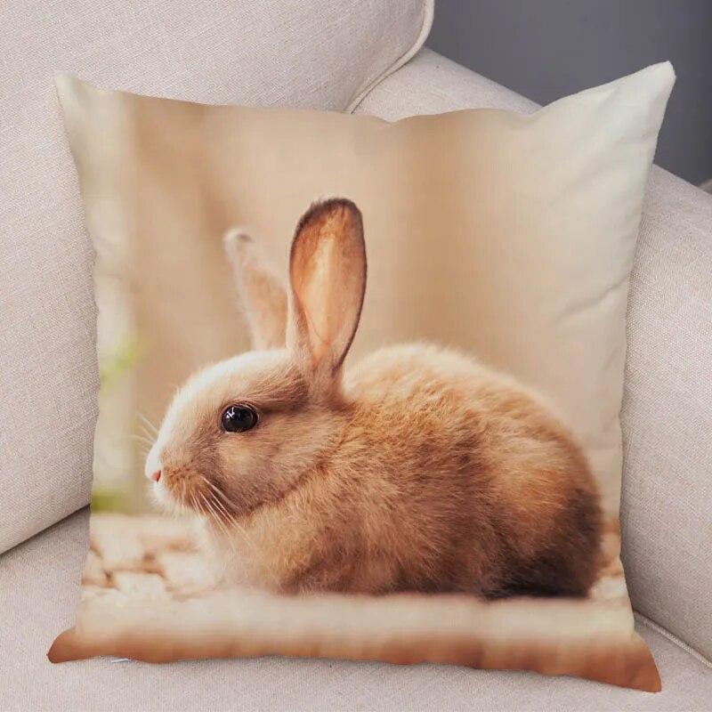 Sofa Car Home Decor Cute Rabbit Cushion Cover Bedroom Living Room Pillowcase Pet Animal Pillowcase