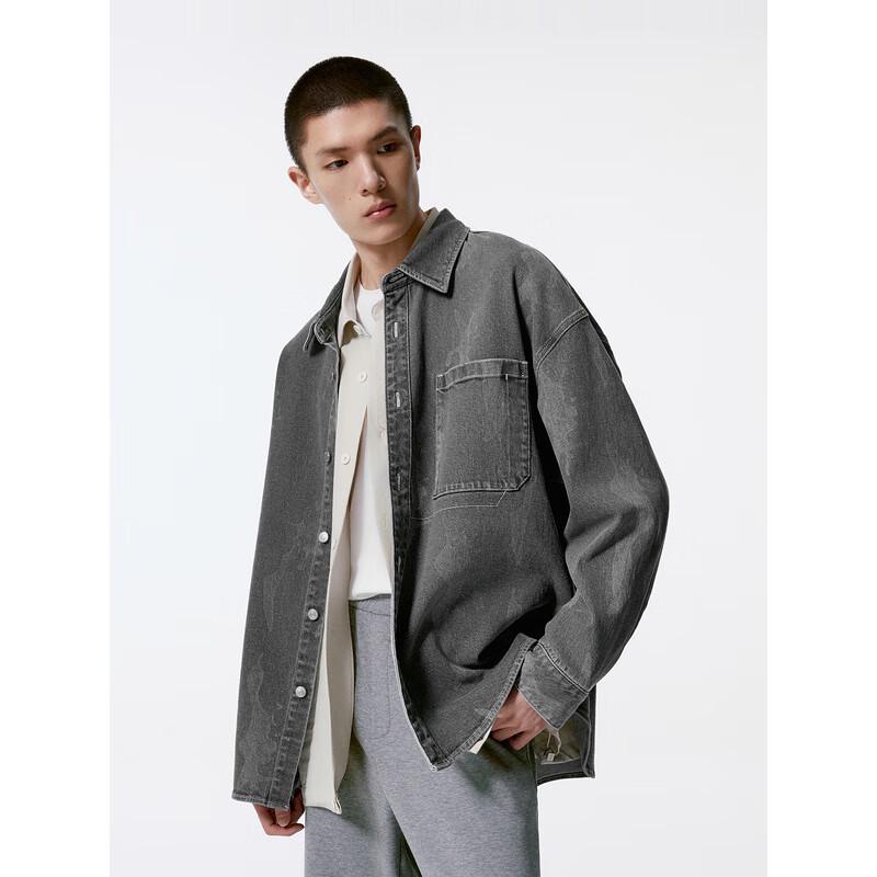 Veste chemise en jean à motif pour homme GXG