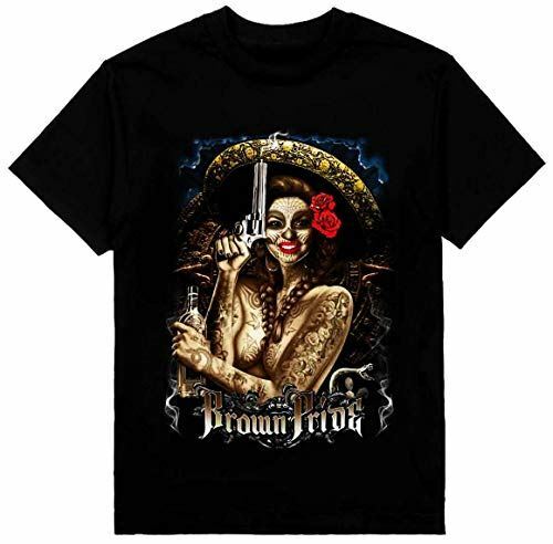 Brown Pride Chicano Art Mens Heavyweight T-Shirt Print On Shaka Wear Tee Unisex T-Shirt L