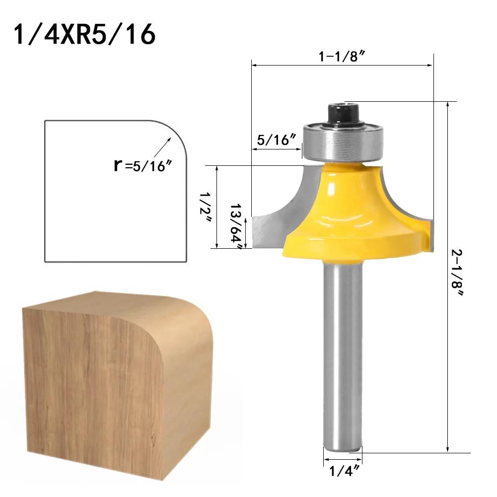 Woodworking Milling Cutter Set Of 4 Pieces Round Corner Cutter Trimming Machine Tool Head Woodworking Chamfer Milling Cutter Set