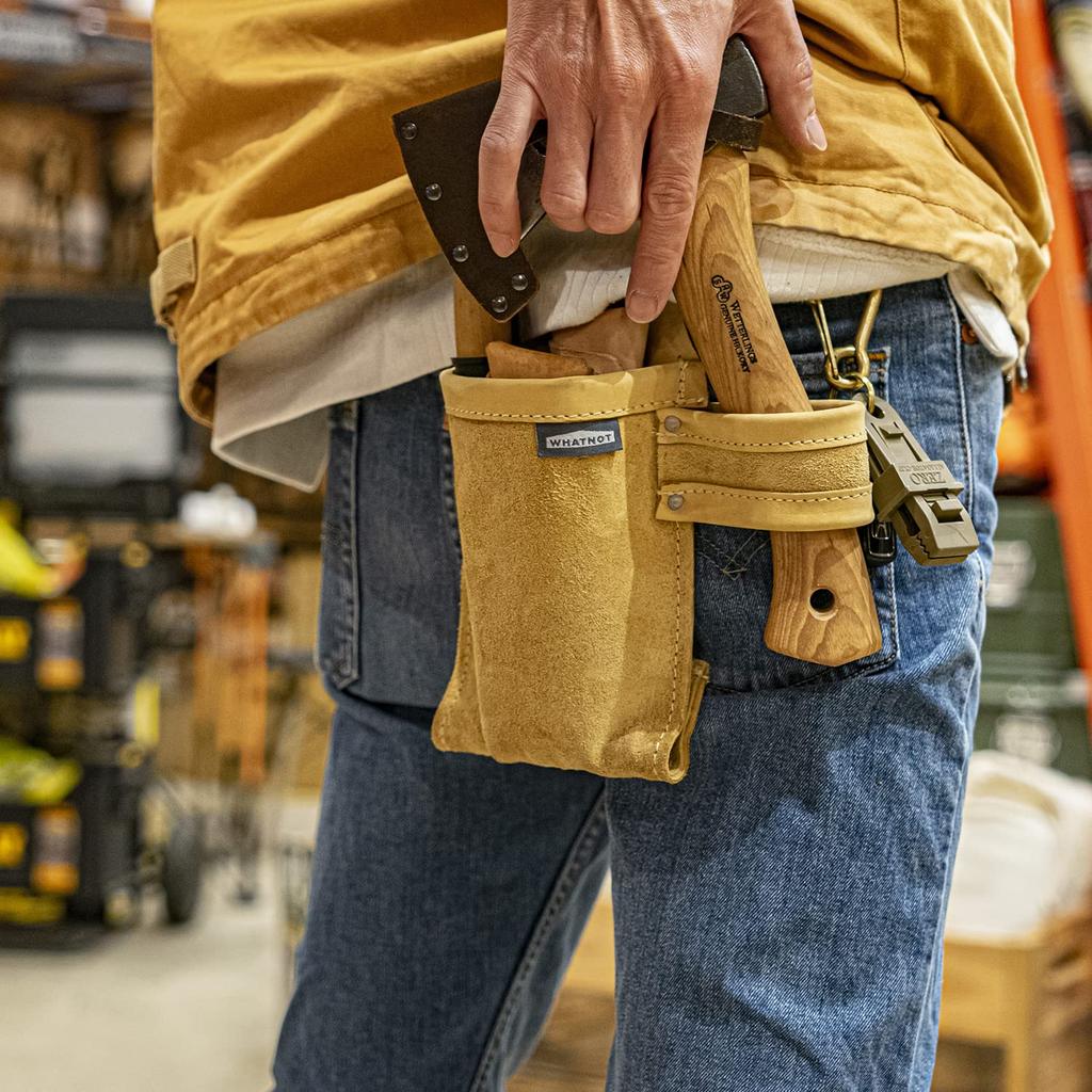 WHATNOT Tool Nubuck Made In Work Waist Nail Peg Welding Rod Storage Outdoor Pouch, Leather, Blue-Gray, Japan, Pouch, Pouch, Pouch, Storage, Case, Bag,