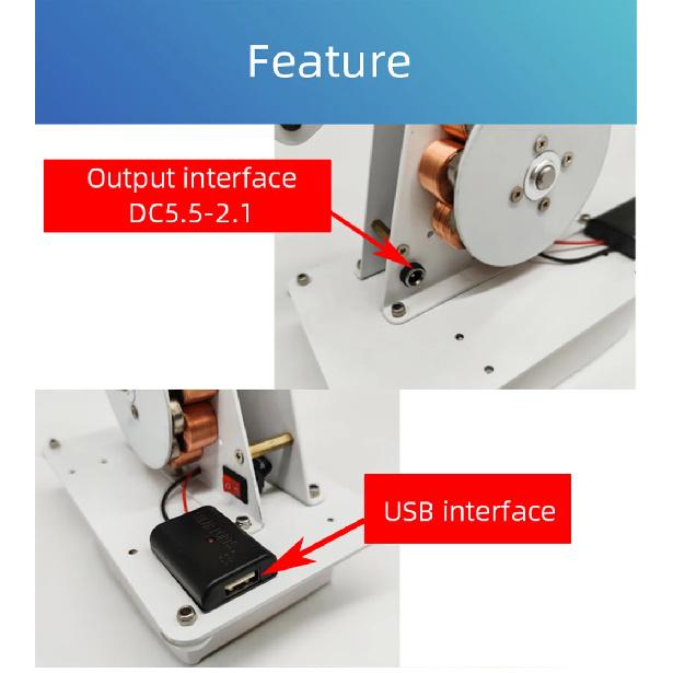 Hand Crank Generator USB Portable Emergency Power Dynamo Manual Generator for Camping Phone Charging Physics Teaching Model