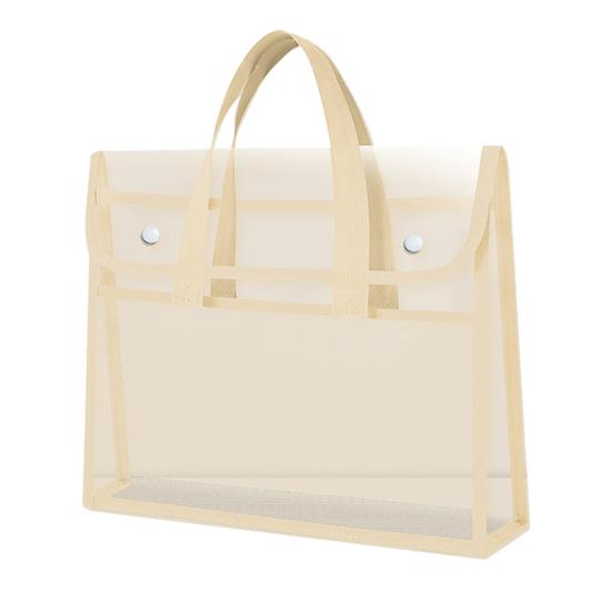 Yousheng Expandable Transparent Plastic File Folder with Snap Closure Waterproof A4 Letter Size File Pouch Portable Documents Tote Bag for Office