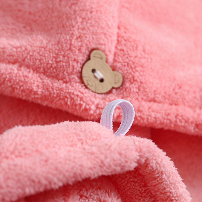 Microfiber Hair TowelSuper Absorbent Hair Towel .Care Cap with Button.Wrap Fast Drying Hair Wraps for .Women Bathroom Accessori