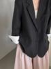 Jiang Zuo Minimalist Korean Style Embroidered Striped Blazer